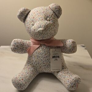 Ralph Lauren Floral Stuffed Bear with Pink Bow